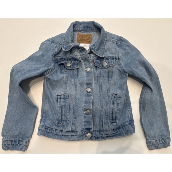 Levi's Other - Levi's Denim Jacket Kids Size Medium Blue Good Repaired Trucker Jacket